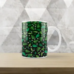 Caneca Branca Floral IV
