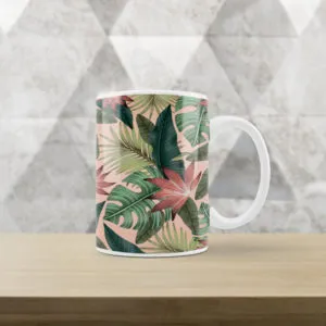 Caneca Branca Floral XI