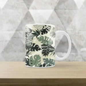 Caneca Branca Floral XII