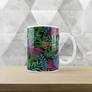 Caneca Branca Floral XV