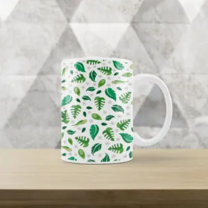 Caneca Branca Floral XXV