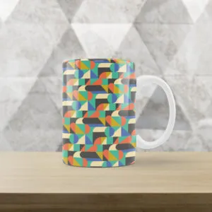 Caneca Branca com estampa Geométrica VIII