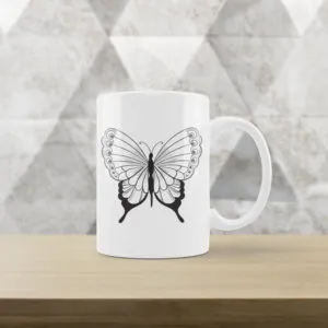 Caneca Branca com estampa Insetos I