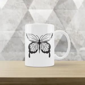 Caneca Branca com estampa Insetos II