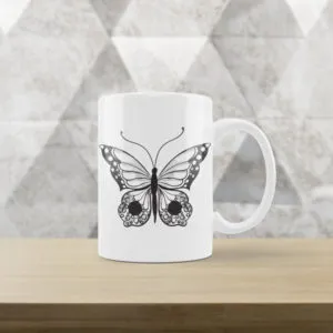 Caneca Branca com estampa Insetos III