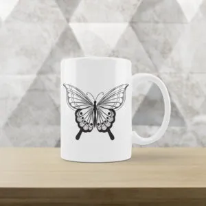 Caneca Branca com estampa Insetos V