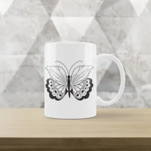 Caneca Branca com estampa Insetos VI