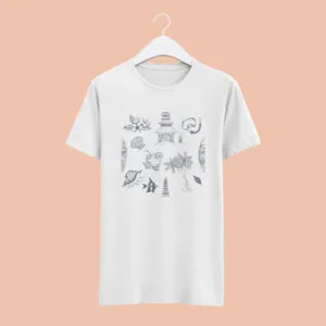 Camiseta Branca  Floral IX