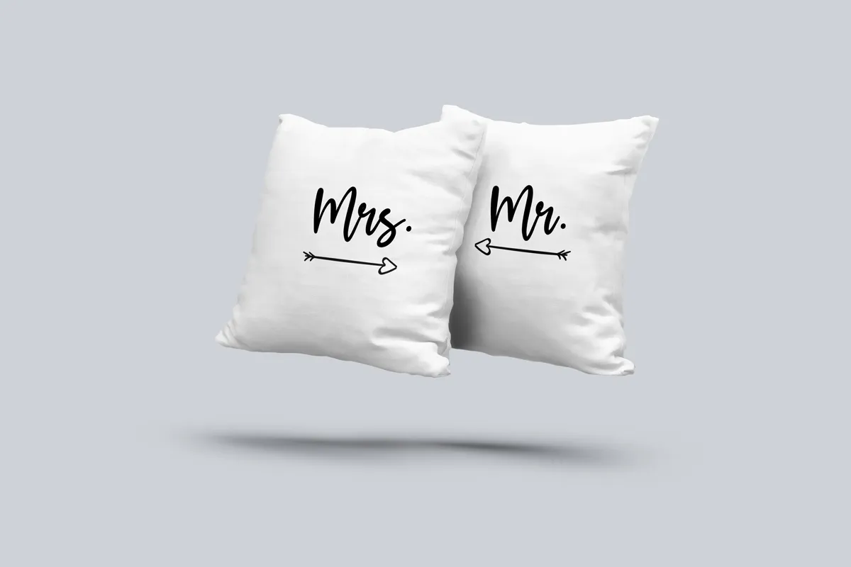 Dupla de Almofadas Casal - Mr & Mrs